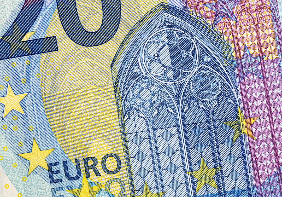 Close-up of a twenty euro banknote